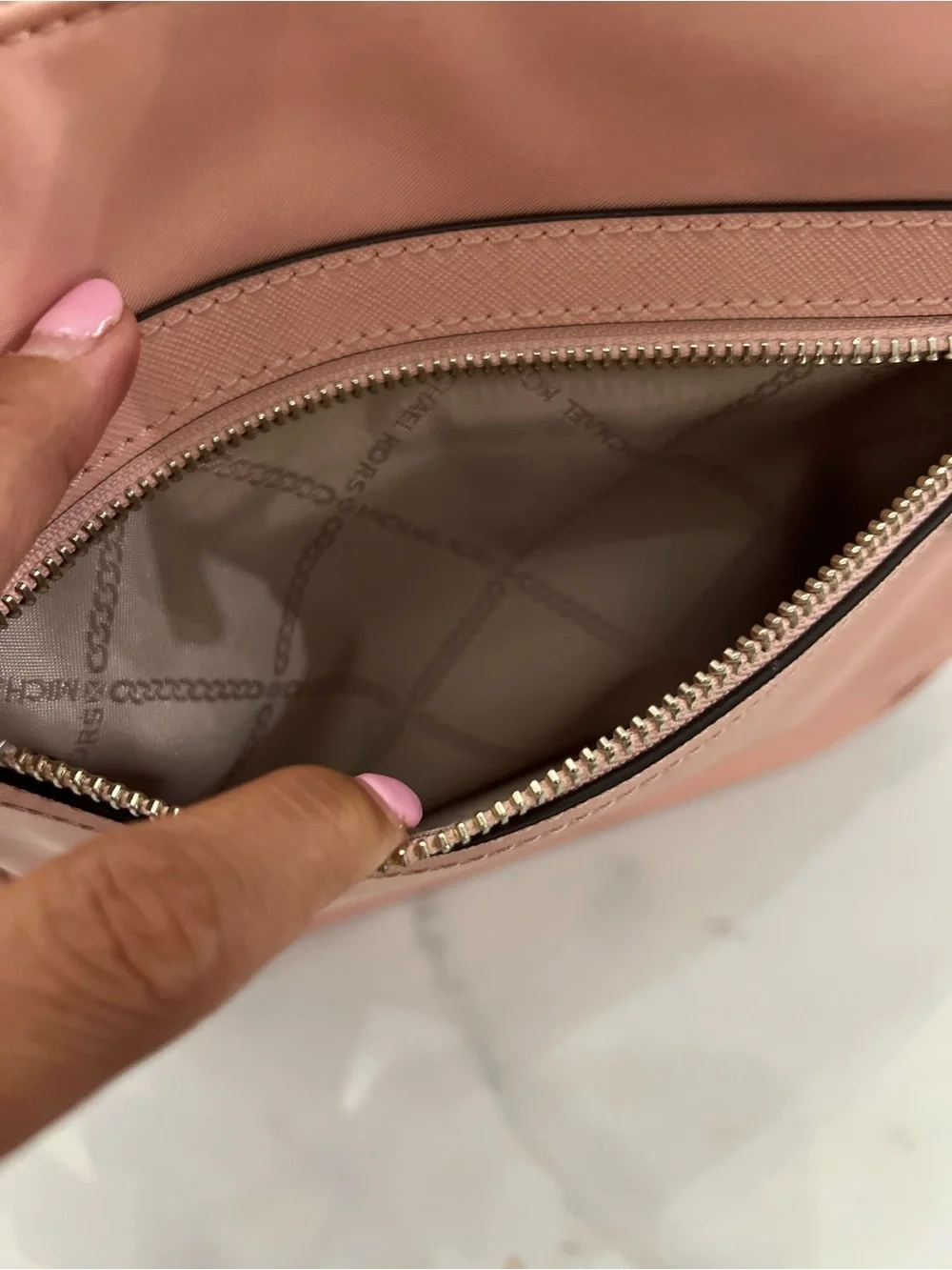 Michael Kors Blush Pink Leather Crossbody Bag